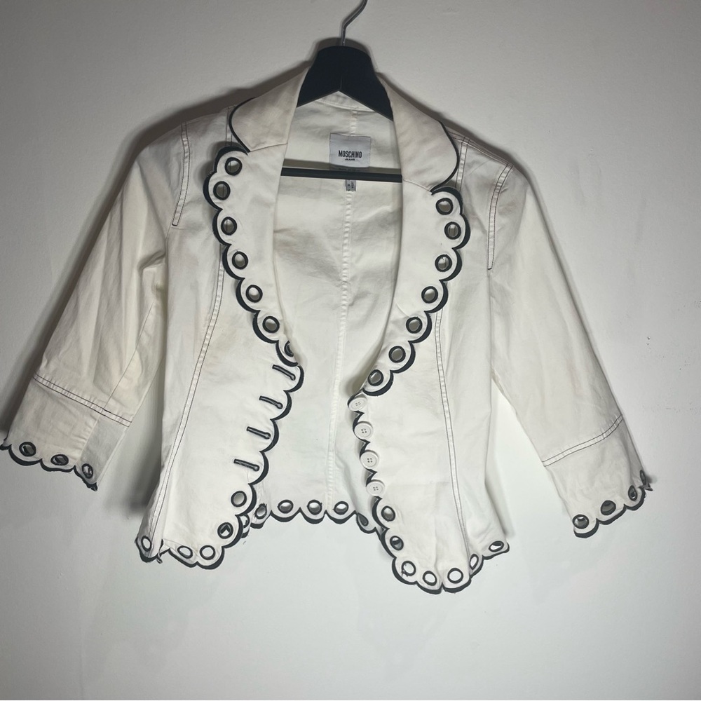Moschino Cream Jacket with Black Detailing